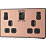 British General Evolve 13A 2-Gang SP Switched Socket + 3A 30W 2-Outlet Type A & C USB Charger Copper with Black Inserts