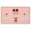 Arlec  13A 2-Gang SP Switched Socket + 4A 15W 2-Outlet Type A USB Charger Rose Gold with White Inserts