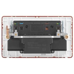 Arlec  13A 2-Gang SP Switched Socket + 4A 15W 2-Outlet Type A USB Charger Rose Gold with White Inserts