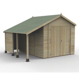 Forest Timberdale 8' x 10' (Nominal) Reverse Apex Tongue & Groove Timber Shed with Store, Base & Assembly