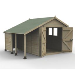 Forest Timberdale 8' x 10' (Nominal) Reverse Apex Tongue & Groove Timber Shed with Store, Base & Assembly