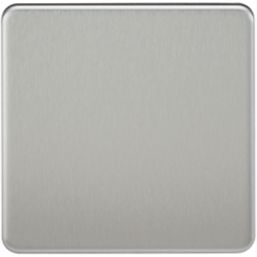 Knightsbridge  1-Gang Blanking Plate Brushed Chrome