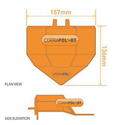 Corrapol-BT Brown 3mm Super Ridge End Cap 100mm x 160mm