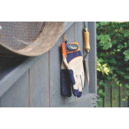 ClipGlove General Purpose   Synthetic Leather Gardening Gloves Navy / Cream Medium