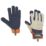 ClipGlove General Purpose   Synthetic Leather Gardening Gloves Navy / Cream Medium