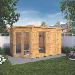 Mercia Corner 11' 6" x 8' (Nominal) Pent Tongue & Groove Timber Summerhouse & Shed
