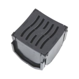 FloPlast FloDrain Corner Unit Black 120mm