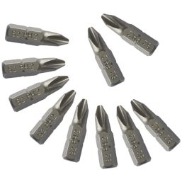 1/4" 25mm Hex Shank PH2 Screwdriver Bits 10 Pack