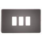 Knightsbridge  3-Module Grid Faceplate Black Nickel