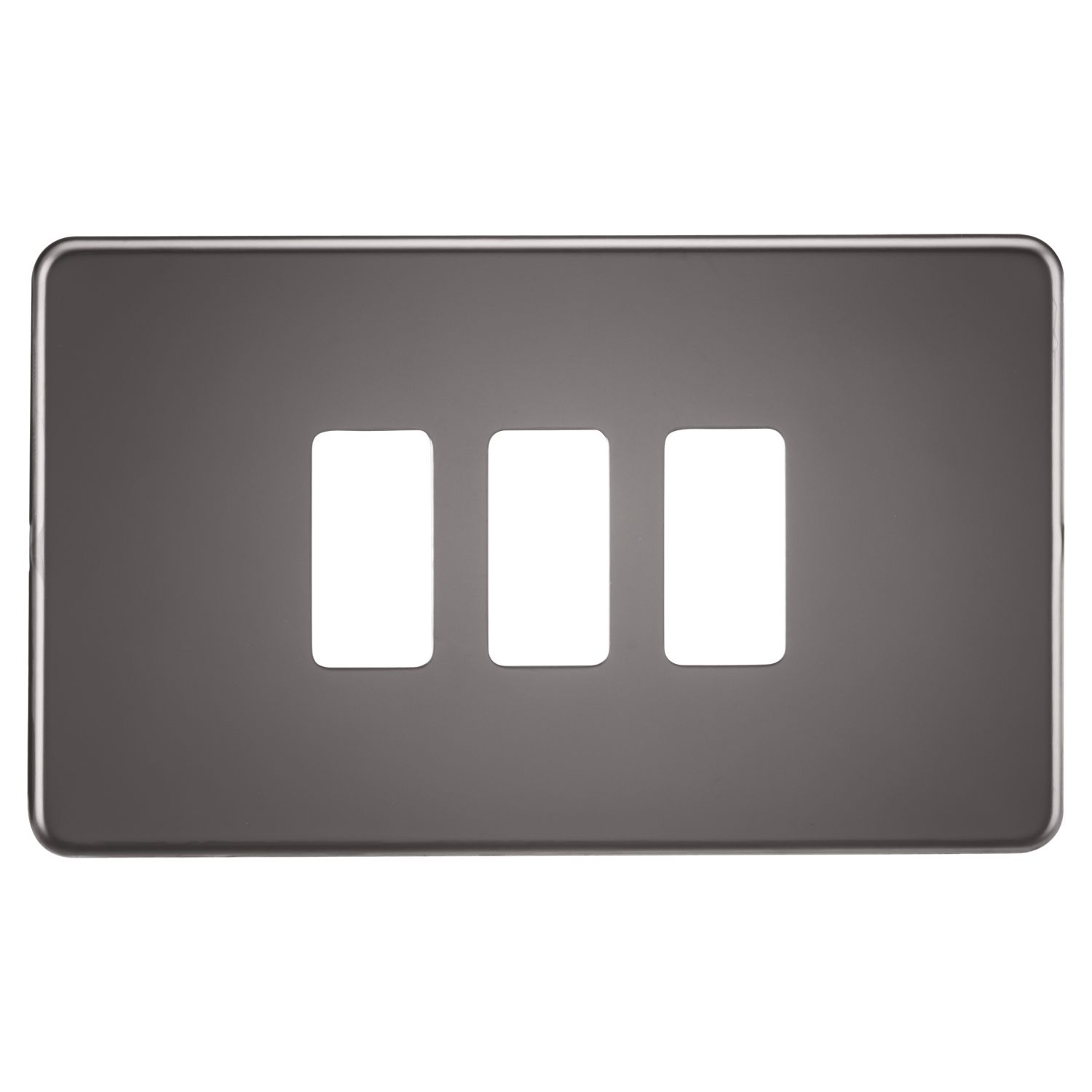 Knightsbridge 3-Module Grid Faceplate Black Nickel (293CR)