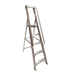 Lyte Aluminium 1.89m 5 Step Platform Step Ladder With Handrail