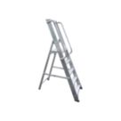 Lyte Aluminium 1.89m 5 Step Platform Step Ladder With Handrail