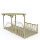 Forest Ultima 16' x 8' (Nominal) Flat Pergola & Decking Kit with 2 x Balustrades (4 Posts)