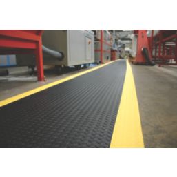 COBA Orthomat Diamond Anti-Fatigue Floor Mat Black/Yellow 18.3m x 0.9m x 9mm