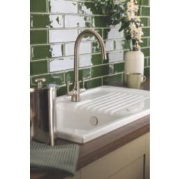 Streame by Abode Stamford Swan Dual-Lever Mono Mixer Brushed Nickel
