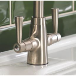 Streame by Abode Stamford Swan Dual-Lever Mono Mixer Brushed Nickel