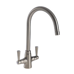 Streame by Abode Stamford Swan Dual-Lever Mono Mixer Brushed Nickel