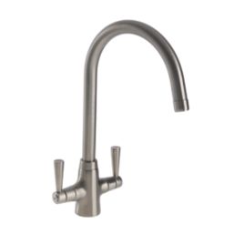 Streame by Abode Stamford Swan Dual-Lever Mono Mixer Brushed Nickel