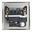 Contactum iConic 13A Switched Fused Spur & Flex Outlet  Brushed Steel with Black Inserts