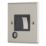 Contactum iConic 13A Switched Fused Spur & Flex Outlet  Brushed Steel with Black Inserts