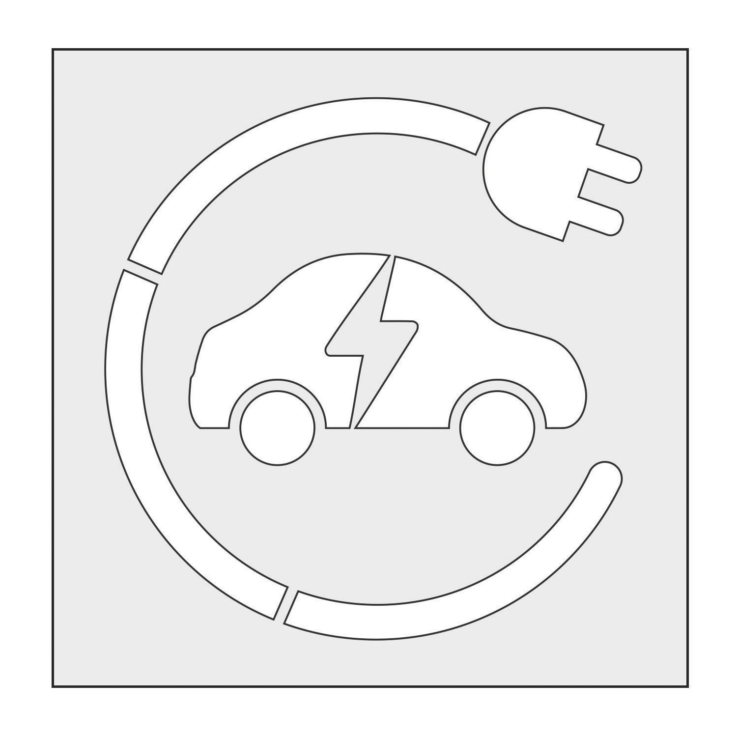 Essentials Electric Vehicle Parking Symbol Floor Stencil (293RT)