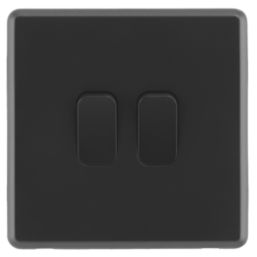Arlec  10A 2-Gang 2-Way Light Switch  Black