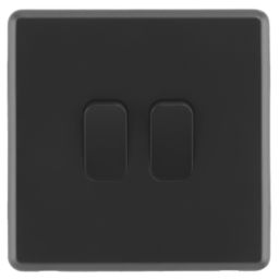 Arlec  10A 2-Gang 2-Way Light Switch  Black