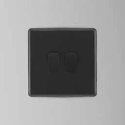 Arlec  10A 2-Gang 2-Way Light Switch  Black