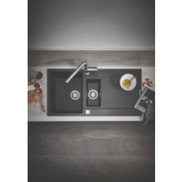 Grohe K500 1.5 Bowl Granite Composite Sink Black Reversible 1000mm x 500mm