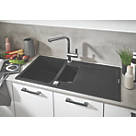 Grohe K500 1.5 Bowl Granite Composite Sink Black Reversible 1000 x 500mm
