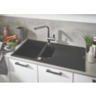 Grohe K500 1.5 Bowl Granite Composite Sink Black Reversible 1000mm x 500mm