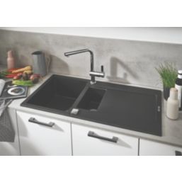 Grohe K500 1.5 Bowl Granite Composite Sink Black Reversible 1000mm x 500mm