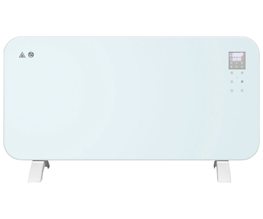 TCP Freestanding or WallMounted Smart WiFi Glass Panel Heater White 1