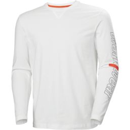 Helly Hansen Logo Long Sleeve T-Shirt (Mens) White Large 42.5" Chest