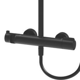 Swirl Bonda HP Rear-Fed Exposed Matt Black Thermostatic Multi Head Shower