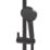Swirl Bonda HP Rear-Fed Exposed Matt Black Thermostatic Multi Head Shower