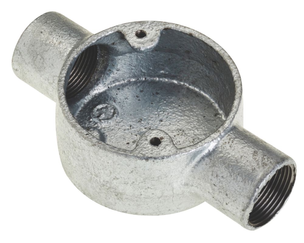 Deta 2 Way 25mm Through Conduit Box Galvanised