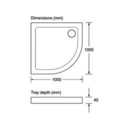 Mira Flight Low Quadrant Shower Tray White 1000mm x 1000mm x 40mm