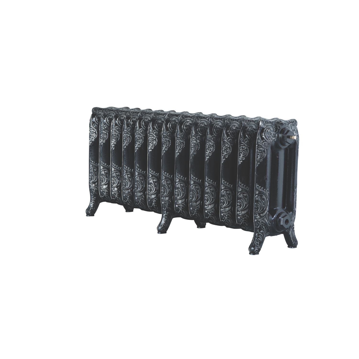 Arroll 470mm x 1074mm 3992BTU Black / Silver Cast Iron 3 Column Radiator (2945P)