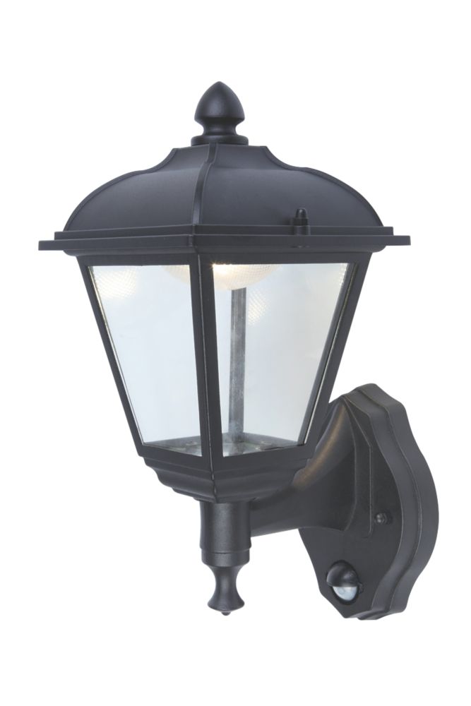 LAP Outdoor LED Wall Light With PIR Sensor Black 9W 410lm Screwfix