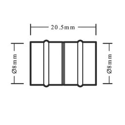 Flomasta  Copper Solder Ring Equal Couplers 8mm 2 Pack