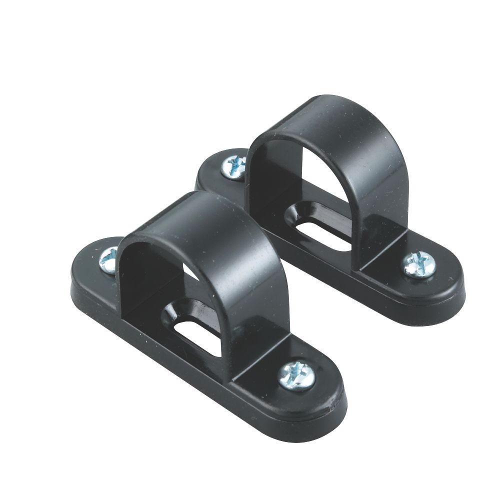 Tower uPVC Spacer Bar Saddles 25mm Black 2 Pack