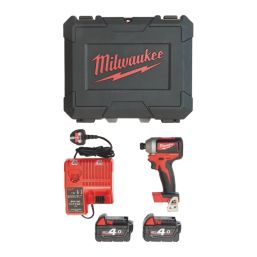 Milwaukee M18 CBLID-402C 18V 2 x 4.0Ah Li-Ion RedLithium Brushless Cordless Impact Driver