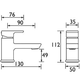 Bristan Cobalt Chrome 112mm Cloakroom Lever Mono Basin Mixer Tap