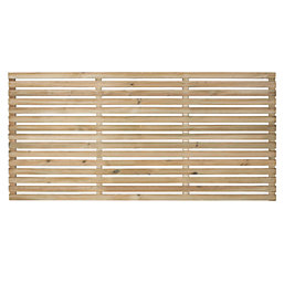 Forest  Single-Slatted  Garden Fence Panel Natural Timber 6' x 3' Pack of 5