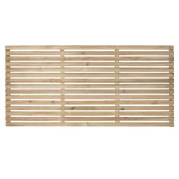 Forest  Single-Slatted  Fence Panels Natural Timber 6' x 3' Pack of 5