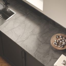 Wilsonart  Matt Grey Marble Effect Laminate Worktop 3000mm x 620mm x 22mm