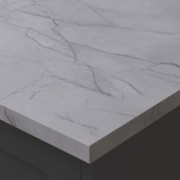Wilsonart  Matt Grey Marble Effect Laminate Worktop 3000mm x 620mm x 22mm