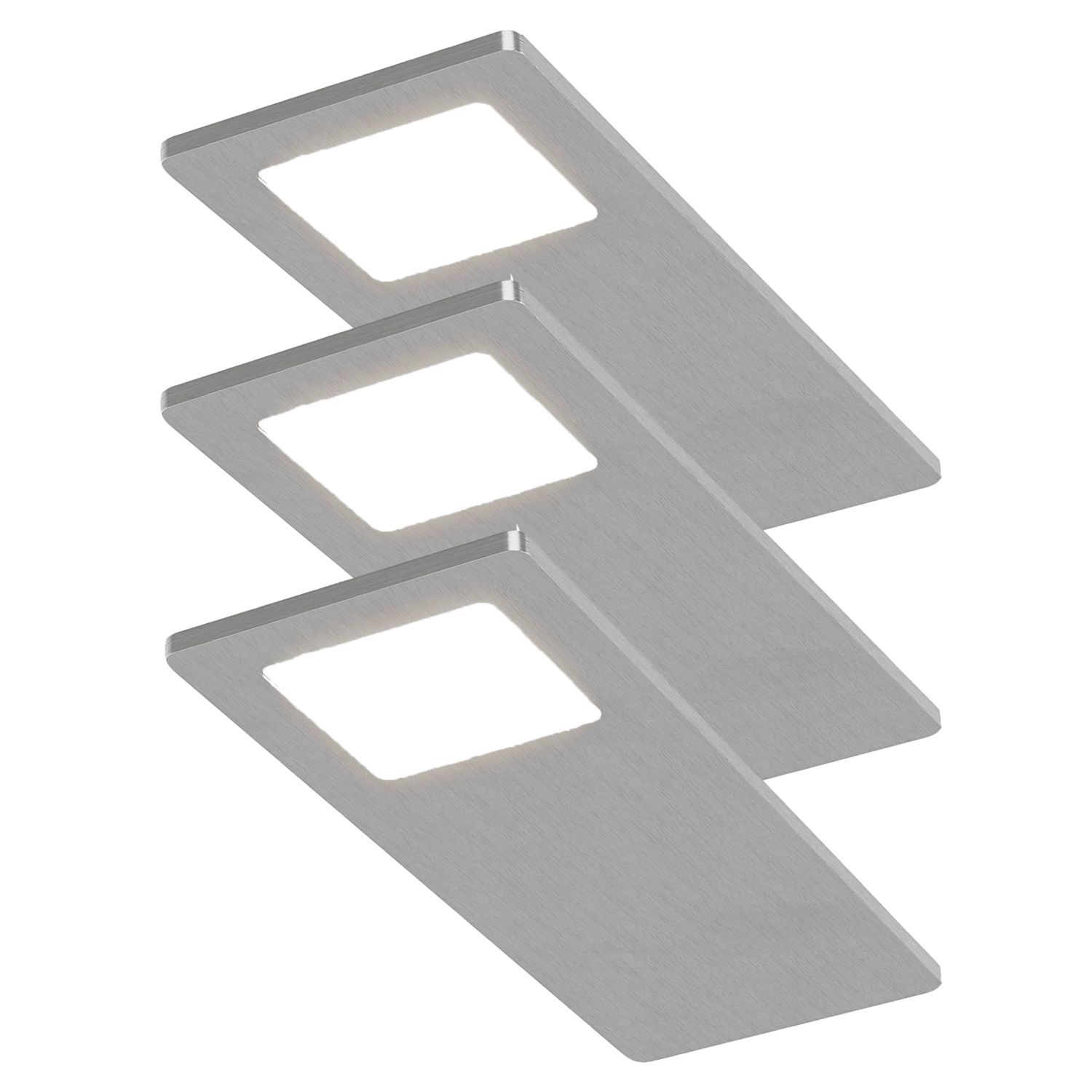 Sensio Velos Rectangular LED Under Cabinet Lights Steel 14.4W 290lm 3 Pack (294PE)