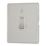 Contactum Lyric 10AX 1-Gang 1-Way Retractive Bell Switch Brushed Steel with White Inserts
